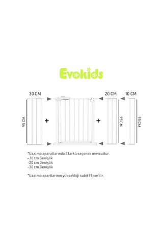 Evokids Ekstra Uzun Çocuk Güvenlik Kapı - Uzatma Aparatı - 20