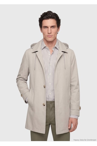 Ramsey Kum Regular Fit Kapüşonlu Teknik Pardösü