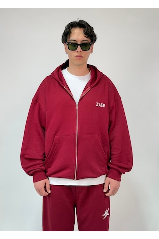 Zaee İnce Kumaş Nakışlı Oversize Premium Zip Hoodie Çok Renkli