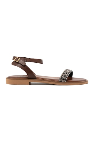148 Brown Sandalet Kadın 21008 Myconian 2025 Greek Sandal Kahverengi