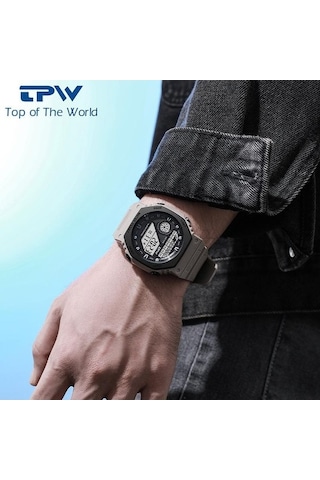 Yingfu Black Tpw Upper Brand Men Digital Watches Fashion Sports Men Band Watches Men Led Screen Watches Siyah