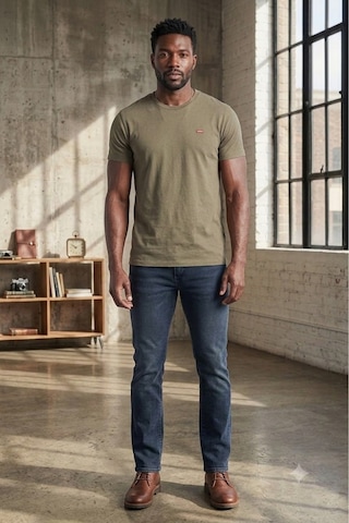 Levi's Saf Pamuk Erkek Haki Bisiklet Yaka Tişört