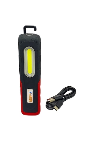 El Feneri-çalışma Lambası Ledli 3 Fonksiyonlu Usb Şarjlı Mıknatıslı-askılı-ayaklı 170 40 Mm