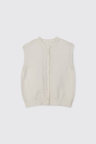 Panço Kız Çocuk Kolsuz Triko Ekru Hırka 2621gk82003 Krem
