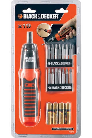 Black+Decker A7073-XJ Pilli Vidalama + 19 Parça Aksesuar Seti