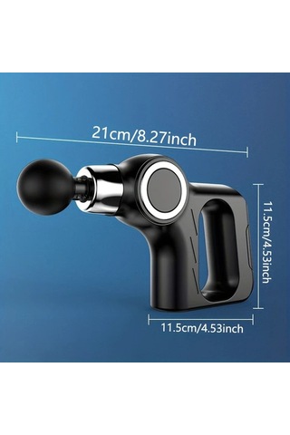 Elmpaly Siyah Akıllı Masaj Tabancası - 6 Başlıklı Usb Şarjlı Ergonomik Bel Bacak Kalça siyah