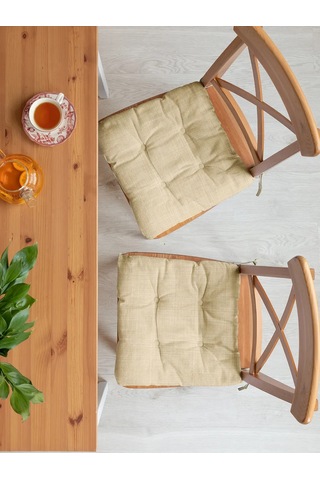 Mia Cara Sandalyeye Yerleştirilen Yastık 40x40 Cm 2 Adet Düz 391140412 Bej