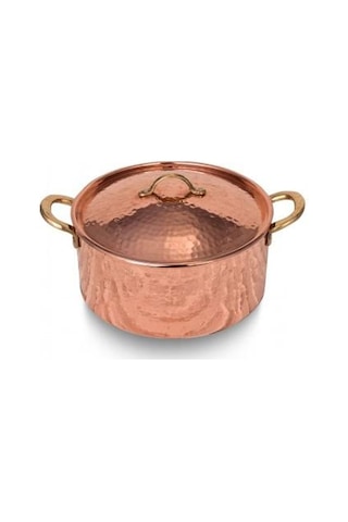 Turna Turna8155-1 El Dövmesi Kırmızı Bakır İtalyan Tencere 6 No 26 Cm