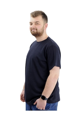 Mode Xl Büyük Beden Erkek T-shirt Bisiklet Yaka Waffle 20033 Lacivert Lacivert