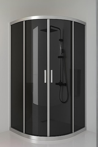 Duşakabin Füme Temper Cam Elegant Seri Oval Krom Profil - Yükseklik: 190 Cm Krom