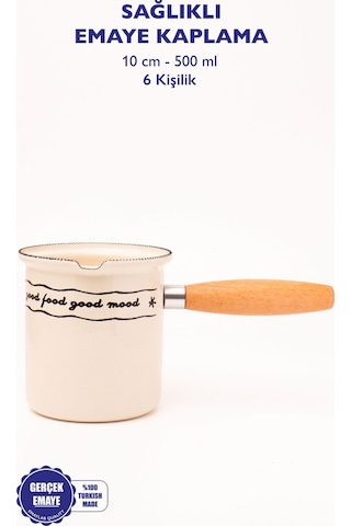 Mood Emaye Ahşap Saplı Cezve 500ml-6 Kişilik