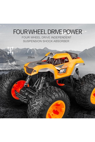 Kumandalı 33 Cm Dev Off-road Araba 15km/h Hızlı, Şarjlı, 2.4ghz Rc Tırmanıcı Arazi Aracı 9030-3f - Turuncu