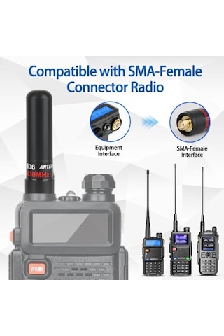 Abbree Amatör Radyo 1.96-inç 2pack Mini Anten Dual Band Sma-dişi Vhf/uhf Anten Baofeng Uv-5r 5rm Bf-f8hp/pro K5plus U