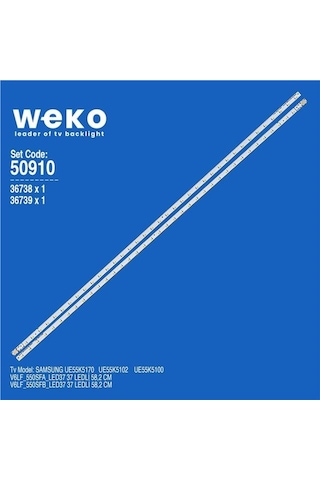 Samsung Uyumlu Ue55k5102 55'' İnç 2 Adet Tv Led Bar Tvnizi Açıp İçindeki Led Barla Birebir Aynısı Olduğunu Görmeden Almayınız. Sonrasında İade Almamaktayız.