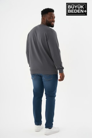 Süperlife Erkek Büyük Beden New York Baskılı Bisilet Yaka İnce Sweatshirt Spr26bsw956-5 Gri
