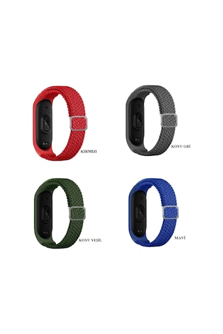 Xiaomi Mi Band 3 4 5 6 Kordon Tokalı Örgü Loop Kayış Bileklik