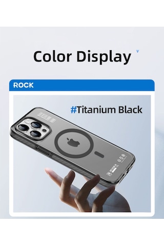 Rock Space İphone Uyumlu 15 Pro Kılıf Magsafe Antishock - Siyah Siyah