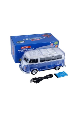 WS-267BT Işıklı Klasik Minibüs Radyo Bluetooth Hoparlör