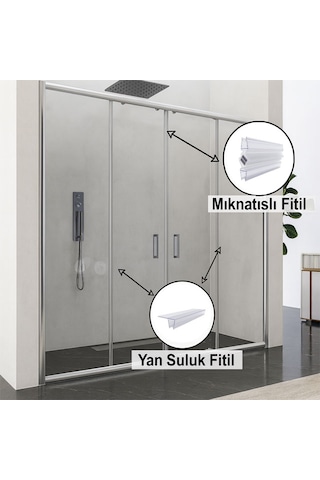 Ayrıntıshop Duşakabin - Cam Kabin Kapı Mıknatıslı Conta Set Takımı 4-6mm Şeffaf