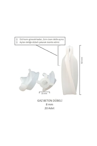 Gaz Beton Ytong Dübeli 8 Mm 20 Adet