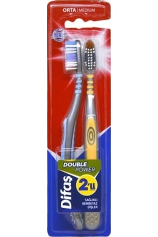 Difaş Double Power Diş Fırçası Orta Sert 2'li