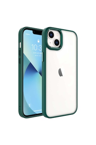 Apple Uyumlu iPhone 14 Plus Uyumlu Zore Krom Kılıf-koyu Yeşil Koyu Yeşil -