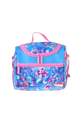 Kaukko Kids Kız Çocuk Mercan Ve Denizkızı Baskılı Isı Yalıtımlı Okul Beslenme Çantası Pembe - Mavi - L5324