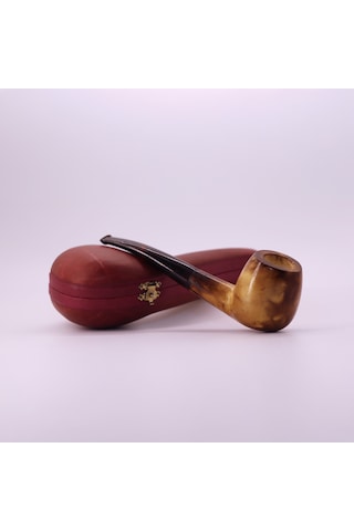 Klasik Düz Model El Yapımı Lületaşı Pipo Blok Meerschaum Gövde Akrilik Ağızlık Özel Seri