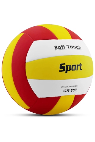 Voleybol Topu Soft Touch Yapıştırma Yumuşak Yüzey 18 Panel 5 Numa Beyaz - Kırmızı
