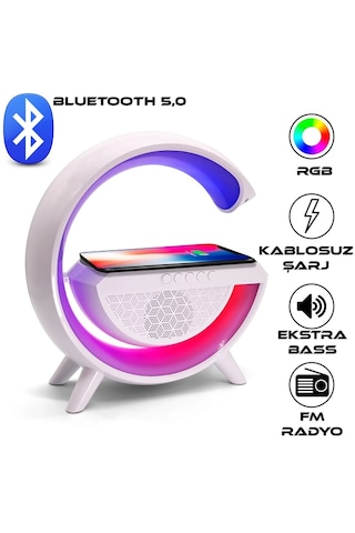 Bukrem Store G-speaker Bt-2301 Rgb Işıklı Kablosuz Şarjlı Bluetooth Hoparlör + Fm / Tf / Aux