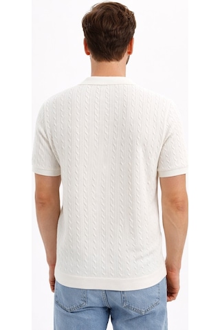Cazador Erkek Polo Yaka Desenli Triko T-shirt 34215 Ekru Ekru