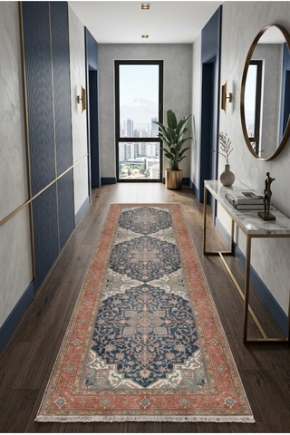 Dekoratif Halı Kaymaz Taban Leke Tutmaz Yıkanabilir Kilim Özel Ölçü Salon Halısı 3041