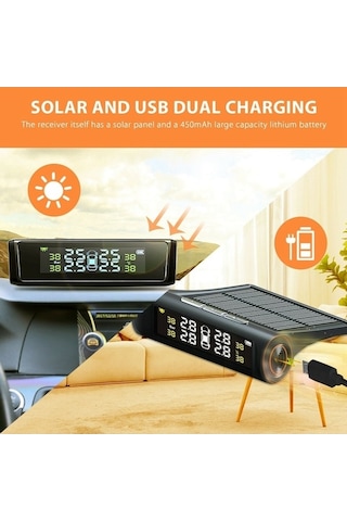 Didadodo Kablosuz Solar Tpms, Lastik Basıncı Ve Tuture İzleme Sistemi 4 Harici Sensör 4.3 L Renkli Ekran