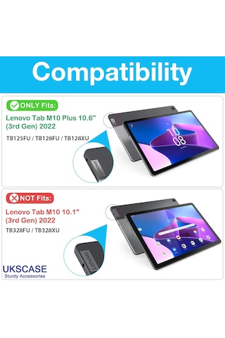Lenovo Tab M10 Plus 3. Nesil 10.6 İnç 2022 Uyumlu Temperli Cam Ekran Koruyucu 2 Adet
