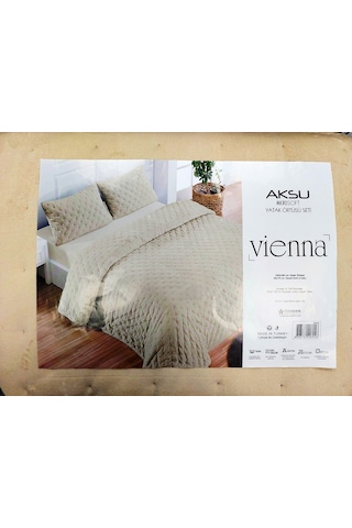 Aksu Soft Vienna Çift Kişilik Yatak Örtüsü Seti 220x240 -mocha Mocha