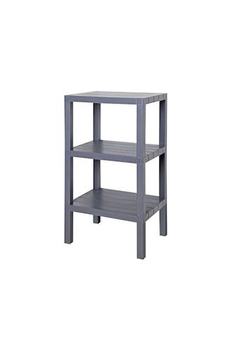 3 Katlı Dikey Raf Düzenleyici Plastik Raf Ünitesi Siyah, Kitaplık Gri