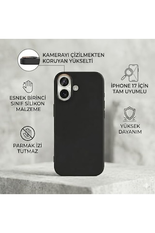Spia Apple İphone 17 İle Uyumlu Kılıf Siyah Lansman Kapak Orijinal Apple İphone 17 İle Uyumlu, Siyah 50 x 22