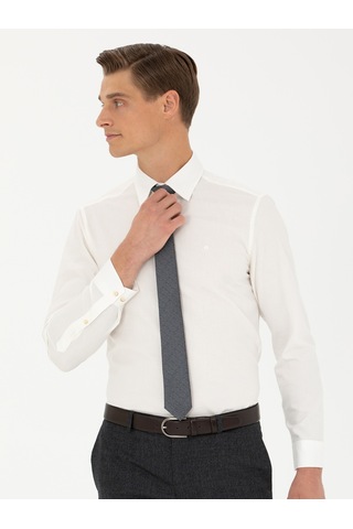 Cacharel Beyaz Slim Fit Uzun Kollu Klasik Gömlek 15841036