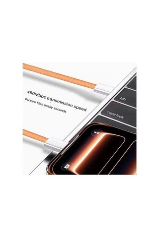 60w Apple İphone Uyumlu İphone 17 / 17 Pro / 17 Air / 17 Pro Max Uyumlu Hasır 1 Metre Hızlı Şarj Kablosu Type-c To Type-c