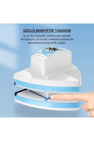 Coofbe 3-30mm Arası Mıknatıslı Pimapen Isıcam Çift Cam Pencere Uyum Kademe Ayarlı Cam Silme Aparatı Beyaz