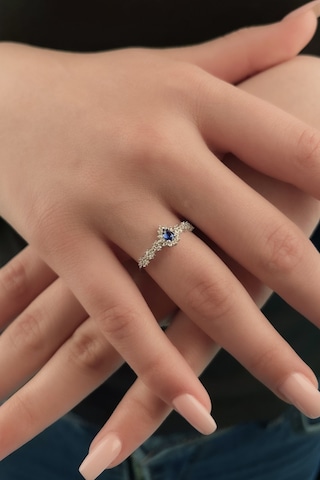 Fiyonk Kuyumculuk 14 Ayar Altın Safir Taş Detaylı Yüzük 001