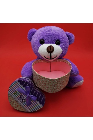 Sevimli Kalp Kutulu Peluş Ayıcık Asorti