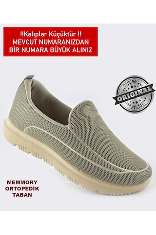 Ispartalılar 9090 Tam Ortopedik Hafif Taban Erkek Spor Ayakkabı Yazlık Hafif Taban Eva Bej