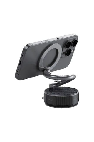 Linktech H884 Premium Magepro Vakum Tabanlı Mıknatıslı Telefon Tutucu Siyah