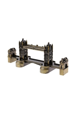 Vintage Metal İngiltere London Tower Bridge Biblo Antik Bronz 20 Cm
