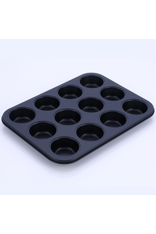 Muffin Pişirme Tavası 12 Bardak Mini Cupcakes Ve Küçük Kekler İçin Yapışmaz Yuvarlak Teneke Çok Renkli