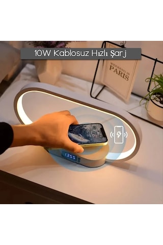 Dailytech Ahşap Kablosuz Şarj Paneli Led Işıkılı