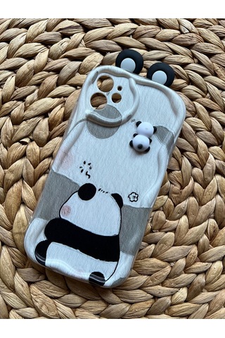 Apple iPhone 11 Uyumlu Darbeye Dayanıklı Ve Sevimli Silikon Kılıf Siyah-beyaz