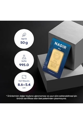 Nadir Gold 50 Gram Külçe Altın 24 Ayar