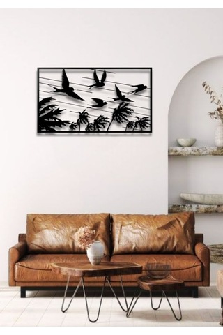 Modern Stil Kuşlar Metal Duvar Dekoru Tablo